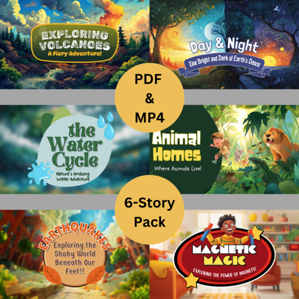 6-Story Adventure Pack for Kids – PDF & MP4 Format